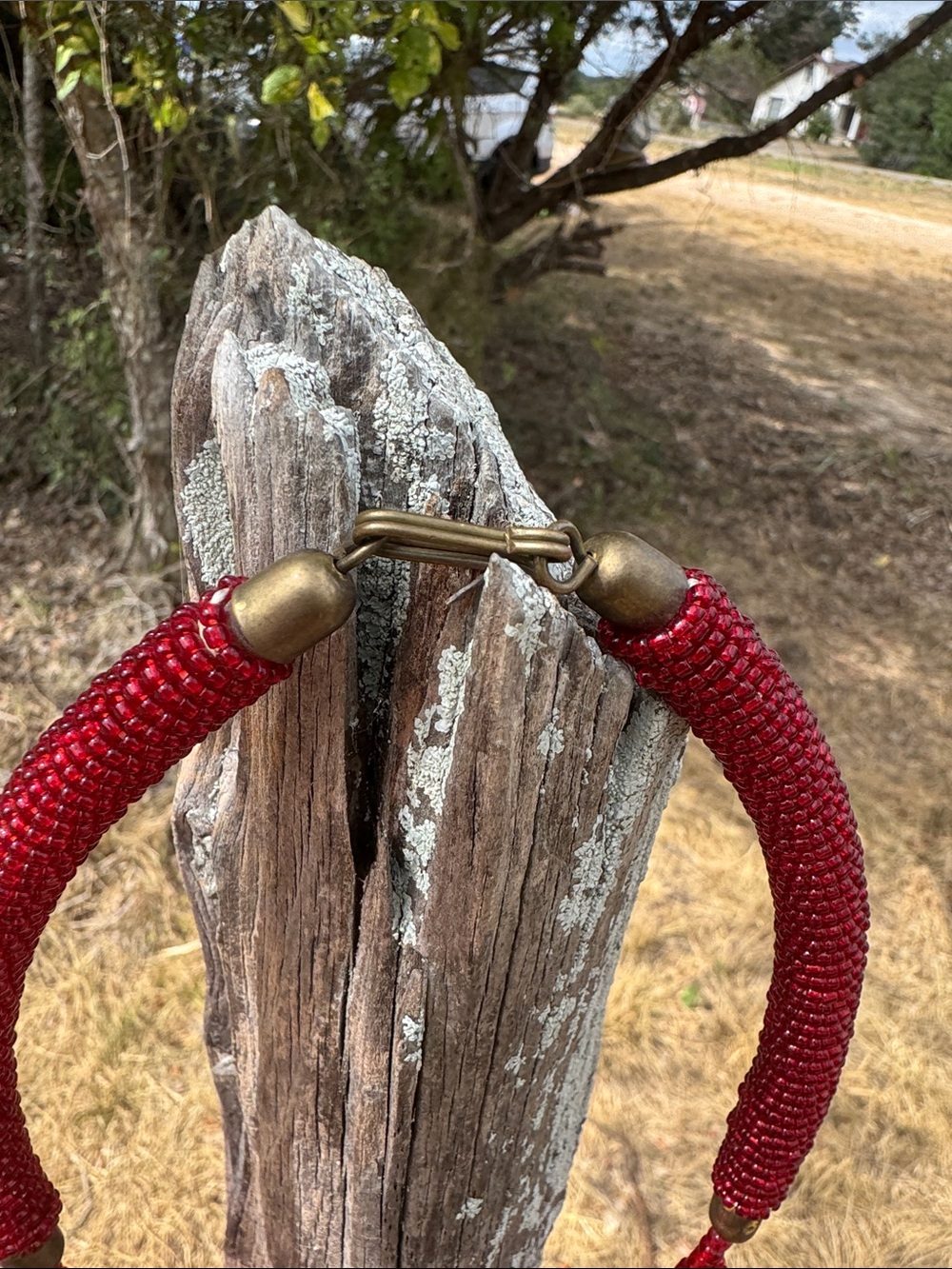 Red Beaded Fringe Statement Necklace - Women Accessories